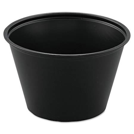 Dart Polystyrene Portion Cups, 4oz, Black, PK2500 P400BLK